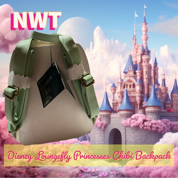Disney Loungefly Super Cute Mini Flora Sage Chibi Backpack w/Many Princesses - Picture 2 of 8